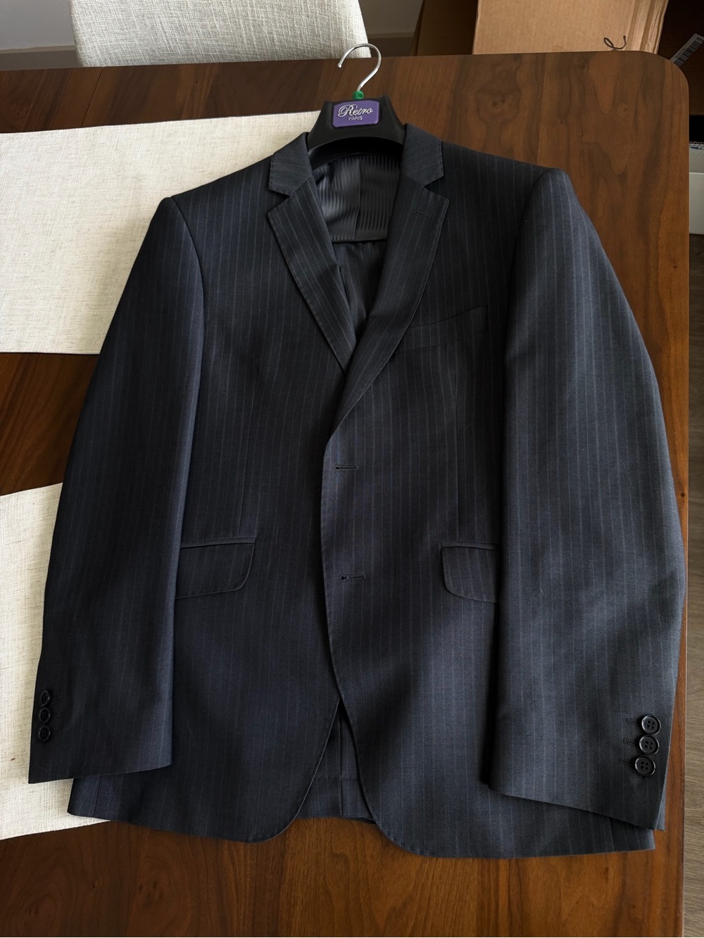 Bertolini- Gruppo Bravo Men's Pinstripe Two-Button Suit Jacket - Black